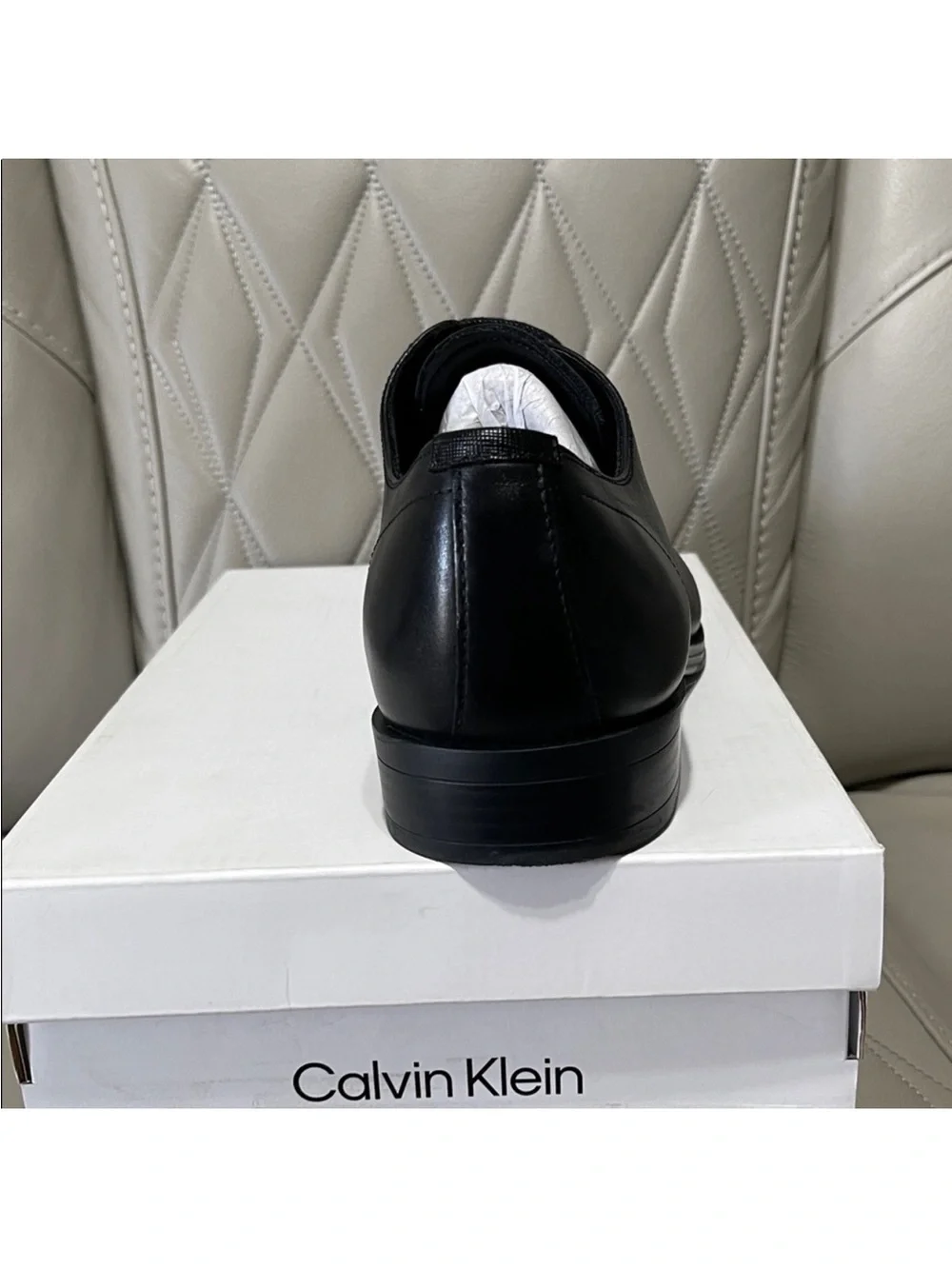 Calvin Klein Black Leather Derby Dress Shoe